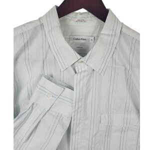 Calvin Klein XXL Modern Fit‎ Striped 100% Cotton Long Sleeve Shirt